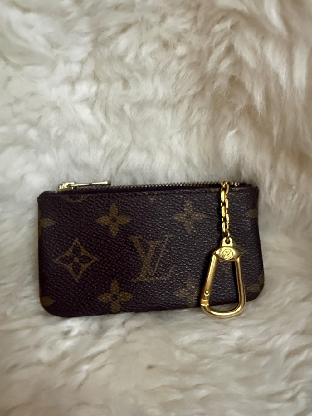 Louis Vuitton Monogram Brown Zip Card Pouch with Gold Hardware - Picture 2 of 4